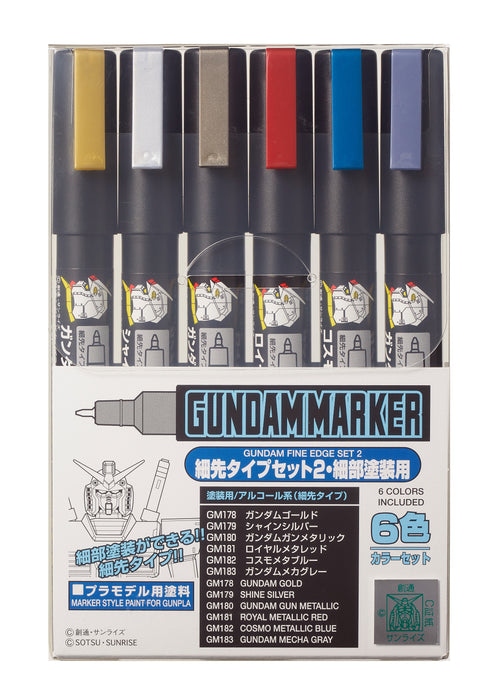 GMS126 Fine Edge Set 2 Tapered Type Gundam Marker Set