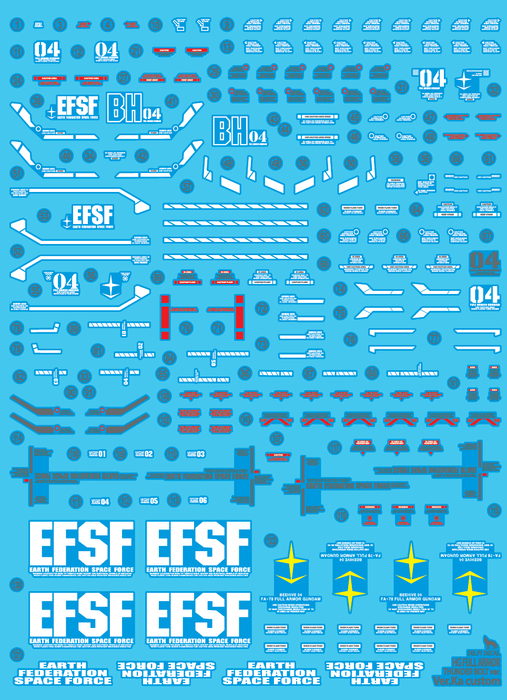 DD HG FA-78 Fullarmor Thunderbolt (Ver.Ka Style) Water Decal