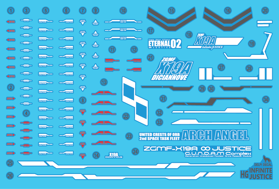 DD HG Infinite Justice Water Decal