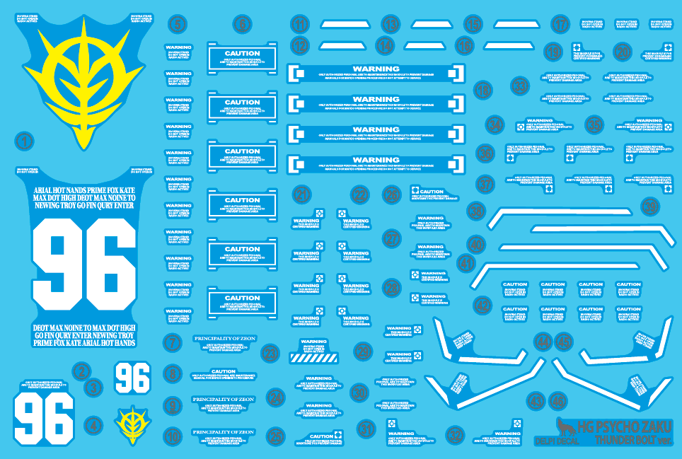 DD HG Psycho Zaku Thunderbolt (Manual) Water Decal
