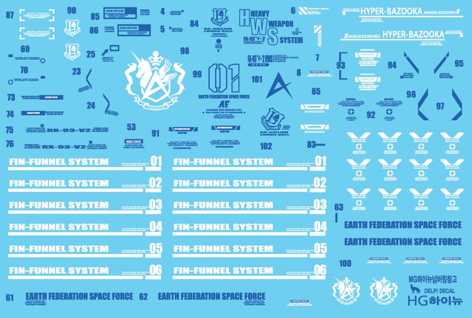 DD HG RX-93 Hi Nu Water Decal
