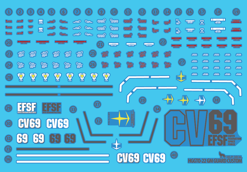 DD HG The Origin 22 GM Guard Custom Water Decal