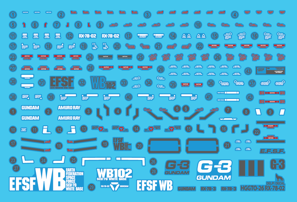 DD HG The Origin 026 RX-78-2 Water Decal