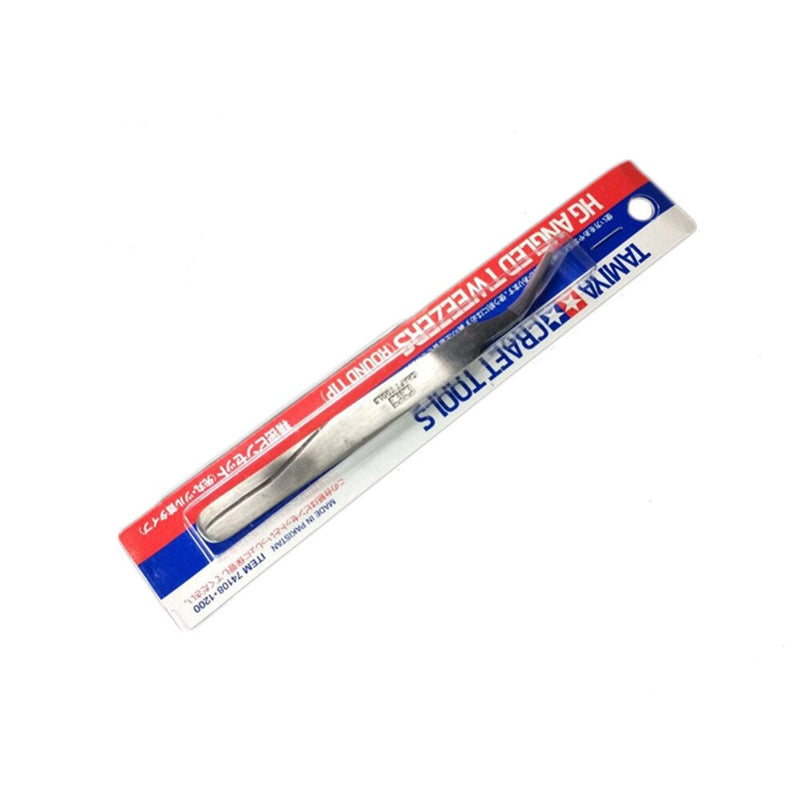 High Grade Angled Tweezers Round Tip 74108