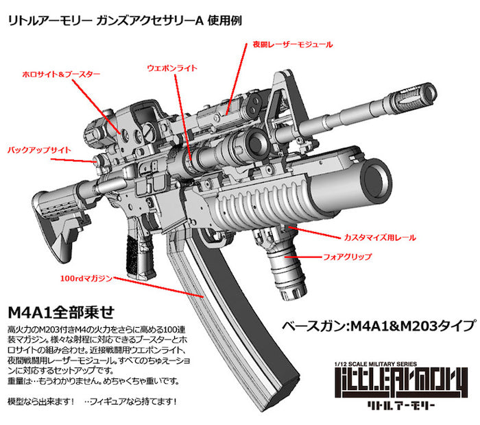Little Armory LD022 Guns Accessory Ａ2 1/12