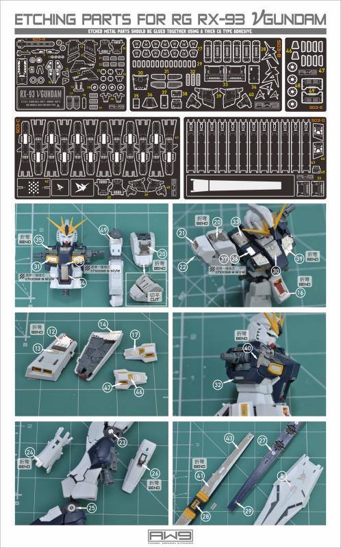 MAD - S03 RG RX-93 Nu Gundam Photo Etch Upgrade Parts