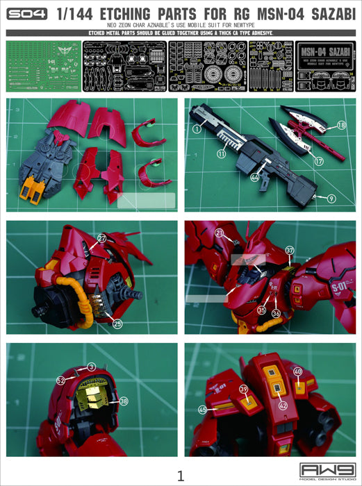 MAD - S04 RG Sazabi Photo Etch Upgrade Parts