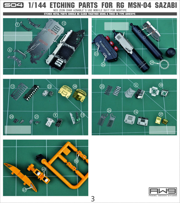 MAD - S04 RG Sazabi Photo Etch Upgrade Parts