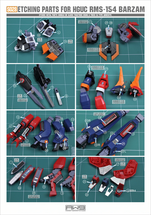 MAD - S28 Etching Parts for HGUC Barzam