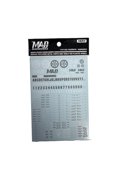 MAD - WG-02 Madworks General Limited Edition Waterslide Decals (White & Grey)