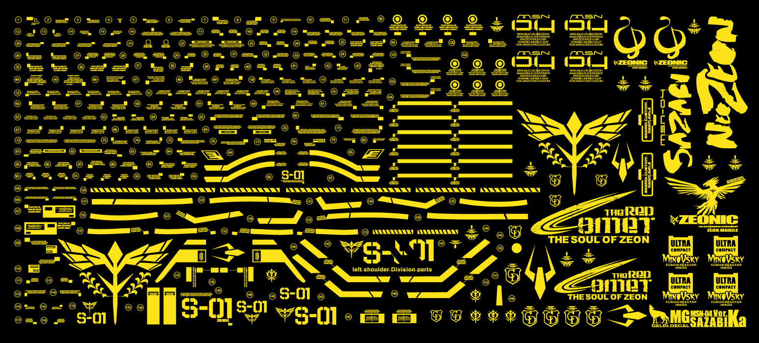 DD MG Sazabi Ver.Ka Metal Sticker (Gold)