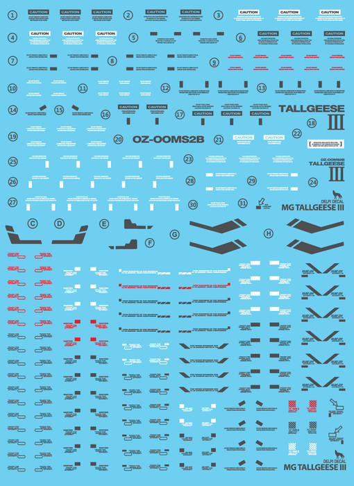 DD MG Tallgeese 3 Holo Water Decal