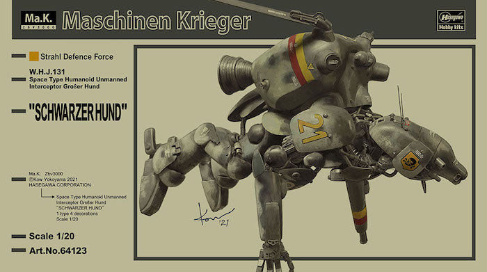 Maschinen Krieger Schwarzer Hund W.H.J.131 Space Type Humanoid Unmanned Interceptor GroBer Hund 1/20