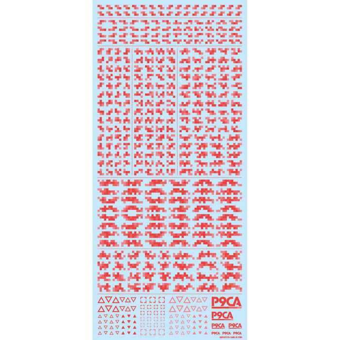 P9CA-RED Pixel Camouflage Decal 2 Red (1 Sheet)