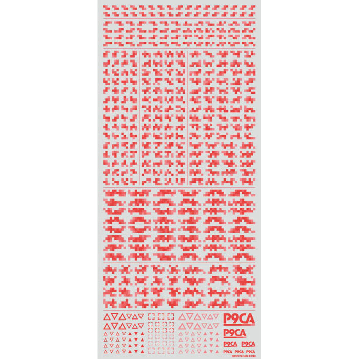 [Clearance] P9CA-RED Pixel Camouflage Decal 2 Red (1 Sheet)