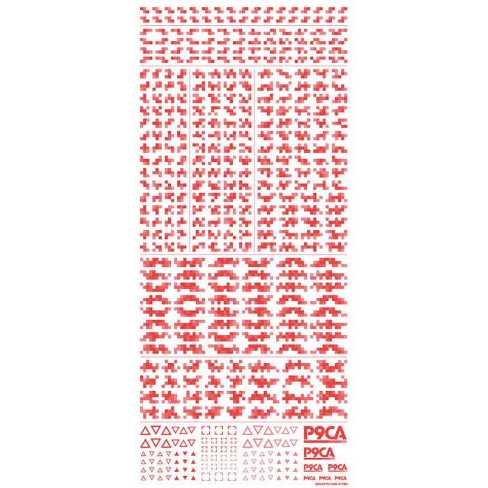 [Clearance] P9CA-RED Pixel Camouflage Decal 2 Red (1 Sheet)