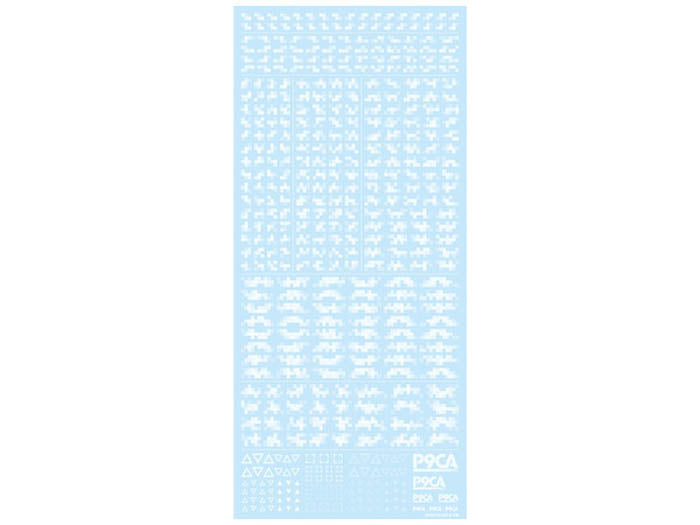 P9CA-WHI Pixel Camouflage Decal 2 White (1sheet)
