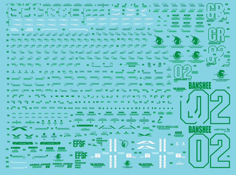 DD PG Banshee [Last Battle Ver.] Green Water Decal