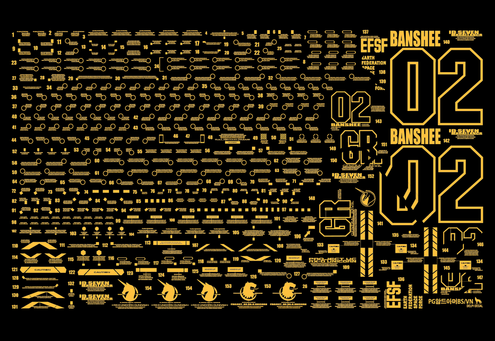 DD PG Banshee Armed Armor VN BS (ver.Ka Design) Metal Sticker (Gold)