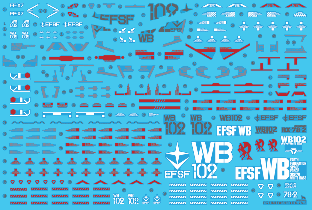 DD PG Unleashed RX-78-2 Manual Water Decal