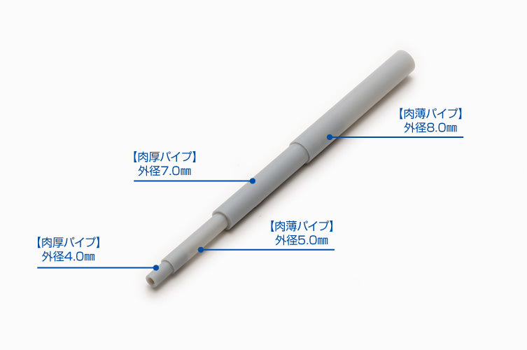 Plastic Pipe (Gray) Thin (250mm x 6.5mm 5pcs)