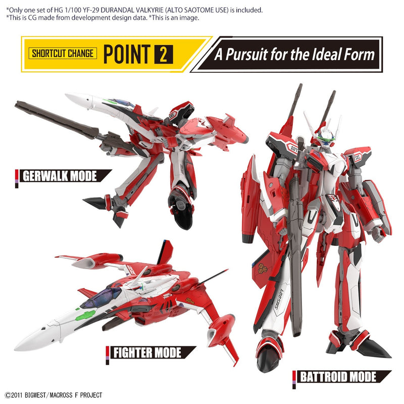 HG YF-29 Durandal Valkyrie (Alto Saotome Use) Macross Frontier 1/100