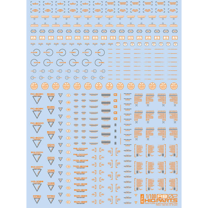 RB02-100OAG Caution Decals Orange & Grey 1/100