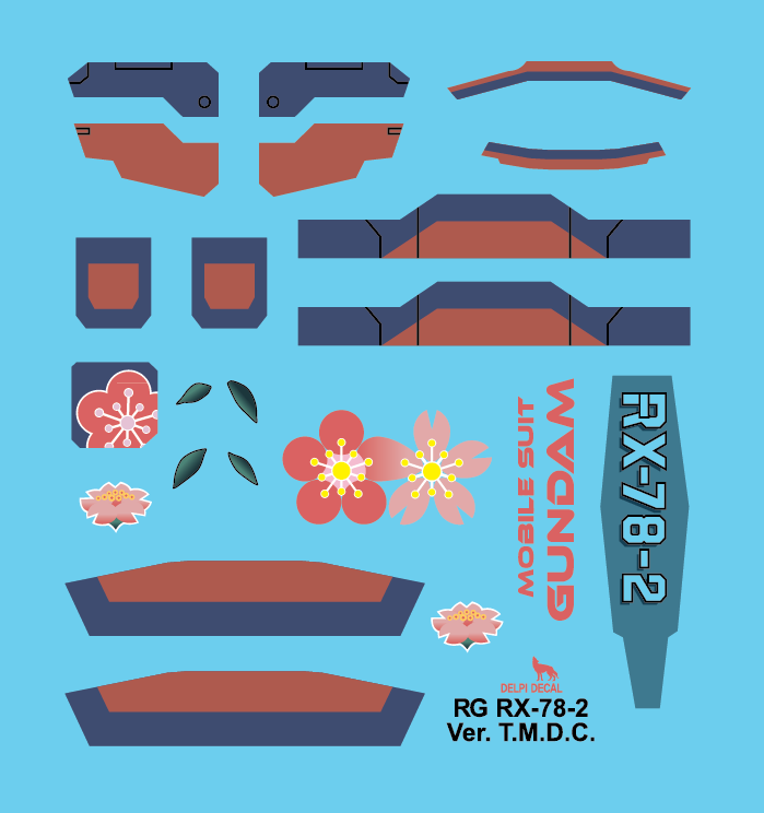 [Clearance] DD RG RX-78-2 T.M.D.C Limited Water Decal