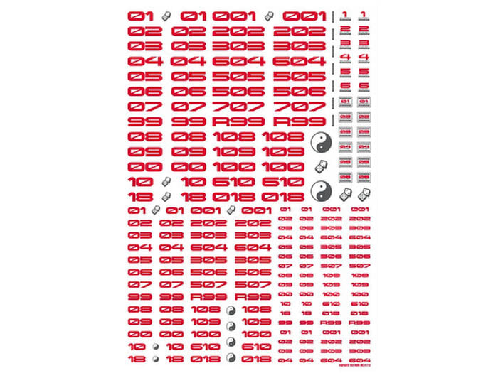 TR3-N-RED TR Decal 3 Number Red