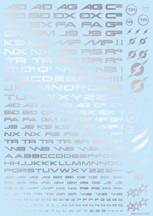 TR Decal 3 Alphabet Silver TR3-A-SIL