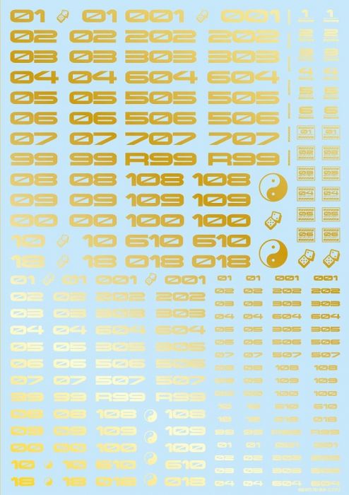 TR Decal 3 Number Gold TR3-N-GLD