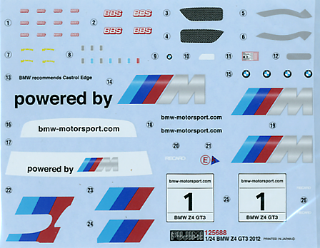 Z4 BMW GT3 2012 with Etching Parts 1/24