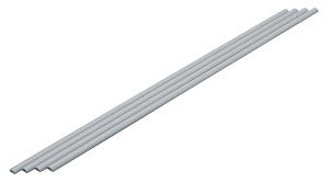 Plastic Round Bar (Gray) (250mm x 5.0mm 4pcs)