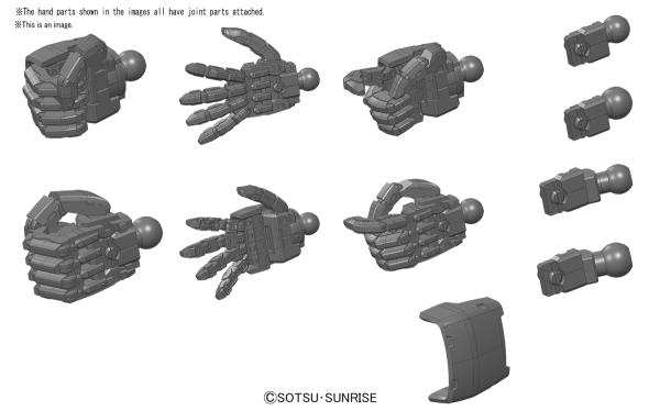 Builders Parts - 1/144 MS Hand Set (Zeon) Dark Gray