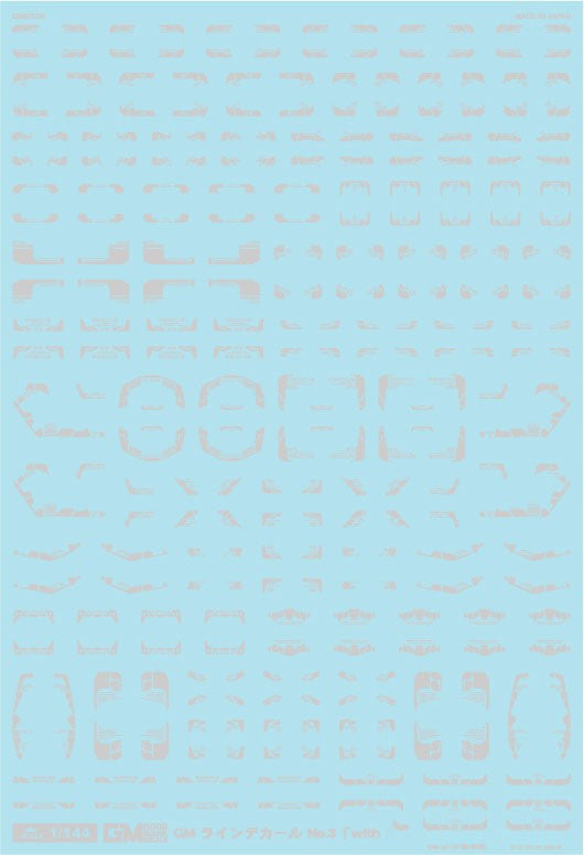 GM075 Line Decal No.4 with Caution #2 Light Gray 1/144