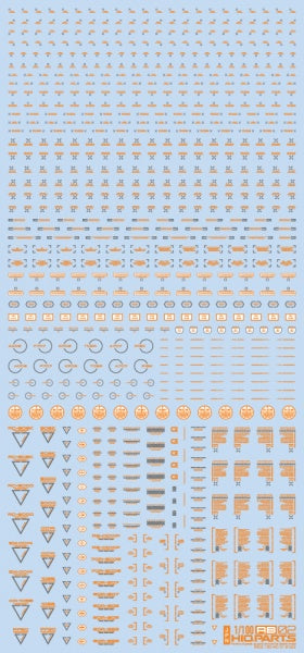 RB02-100OAG Caution Decals Orange & Grey 1/100