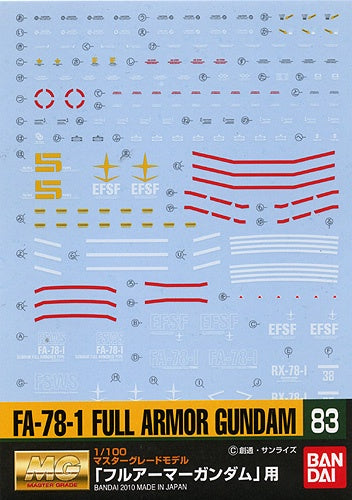 Gundam Decal 83 - FA-78-1 Full Armor Gundam