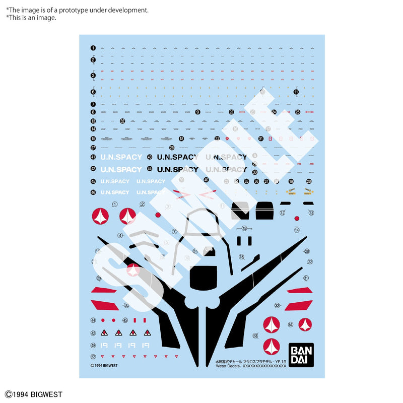 HG YF-19 Water Decals 1/100